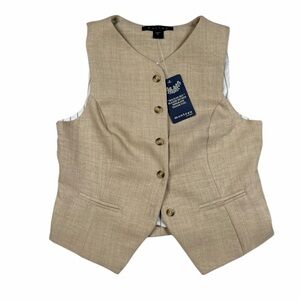 Tullea Women's Beige Tailored Vest Small